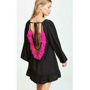 Sundress - Indiana Dress - Size XS/S - Black with Pink Tassels - Pristine